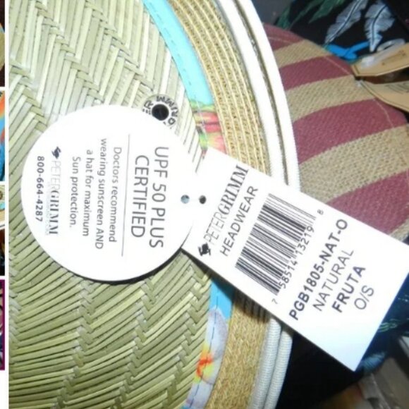 Peter Grimm Fruta hand woven Herringbone Weave Beach hat UPF 50+NWT 🆕📦⌚🏃💨🚚 - Picture 11 of 15